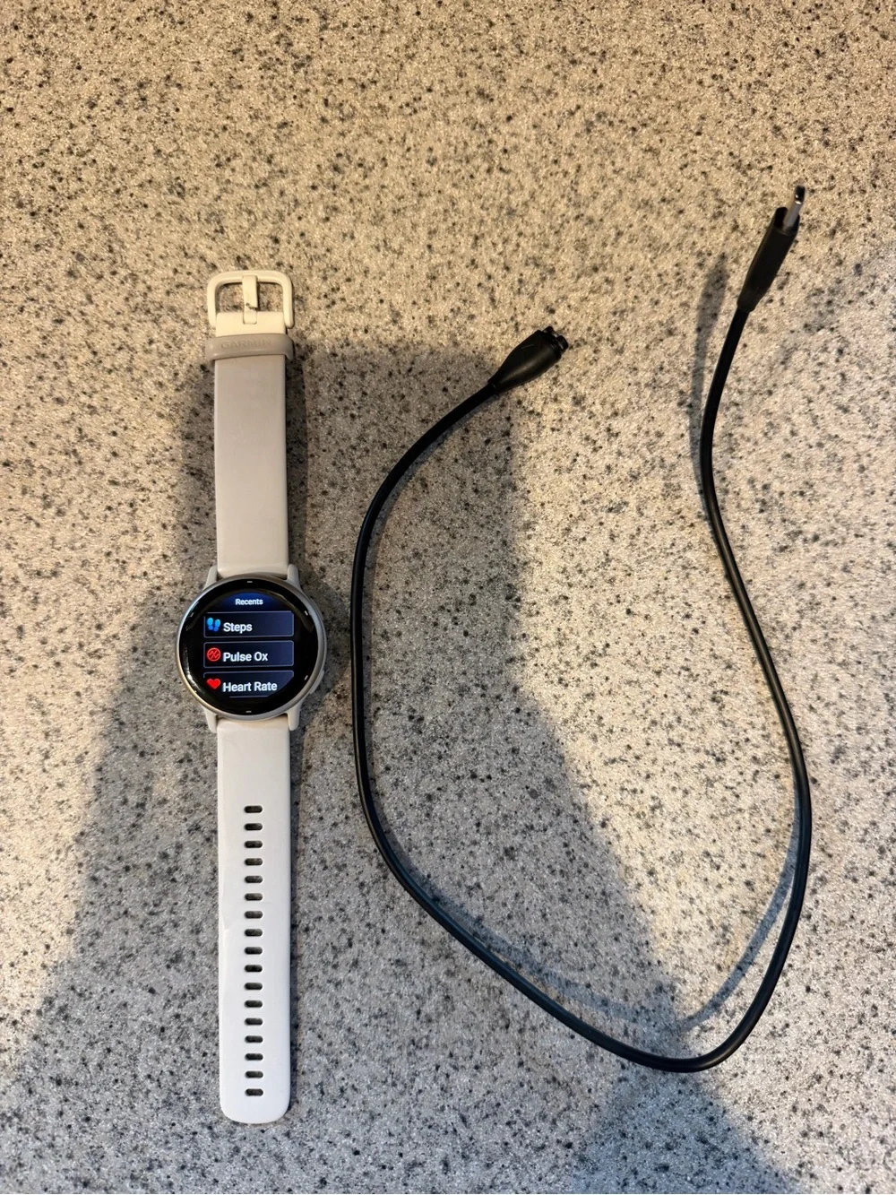 garmin Silver Smartwatch with White Strap